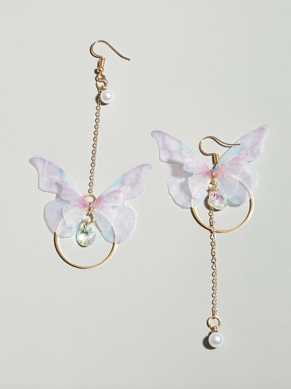 Butterfly Dangle Earrings with Pearls - photo 3