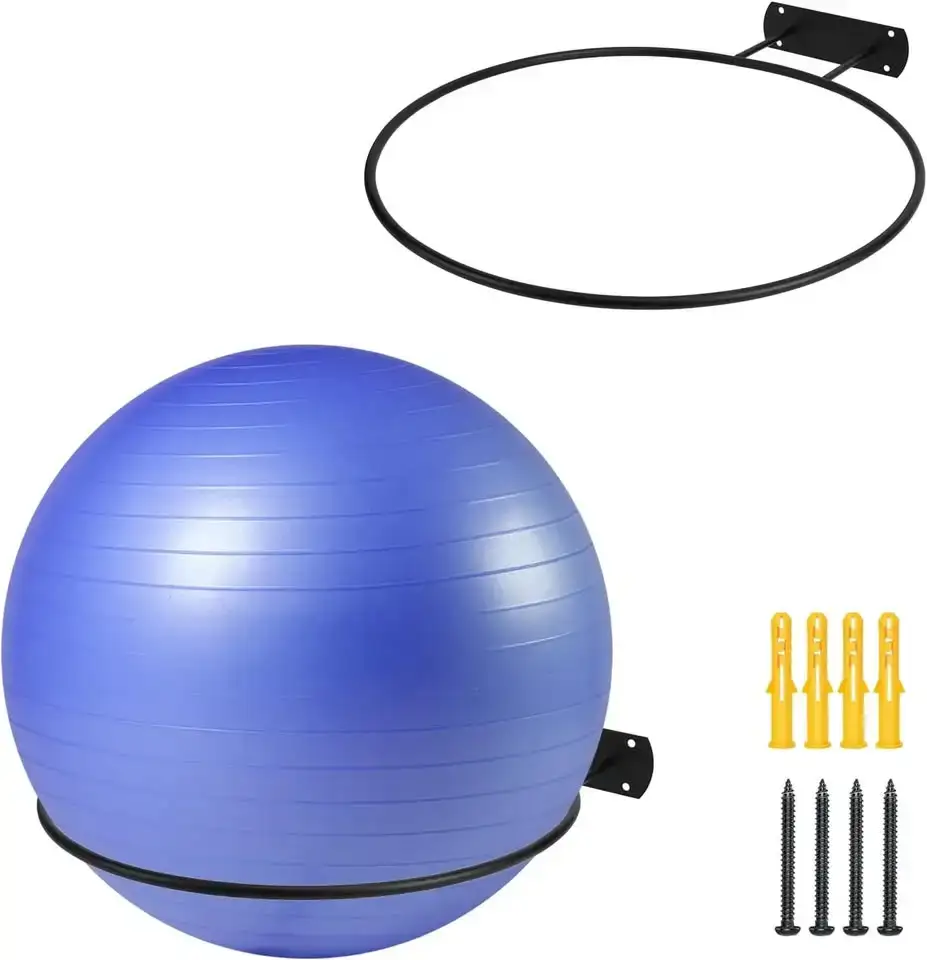Yoga Ball Holder Wall Mounted Exercise Stability Ball Holder - photo 2