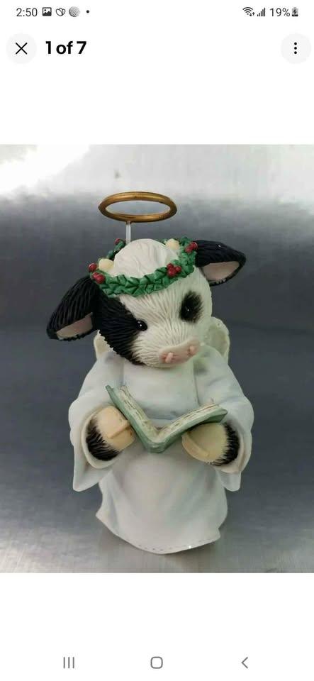 Mary Moo Moos Angels We Have Herd on High Choir cow figurine