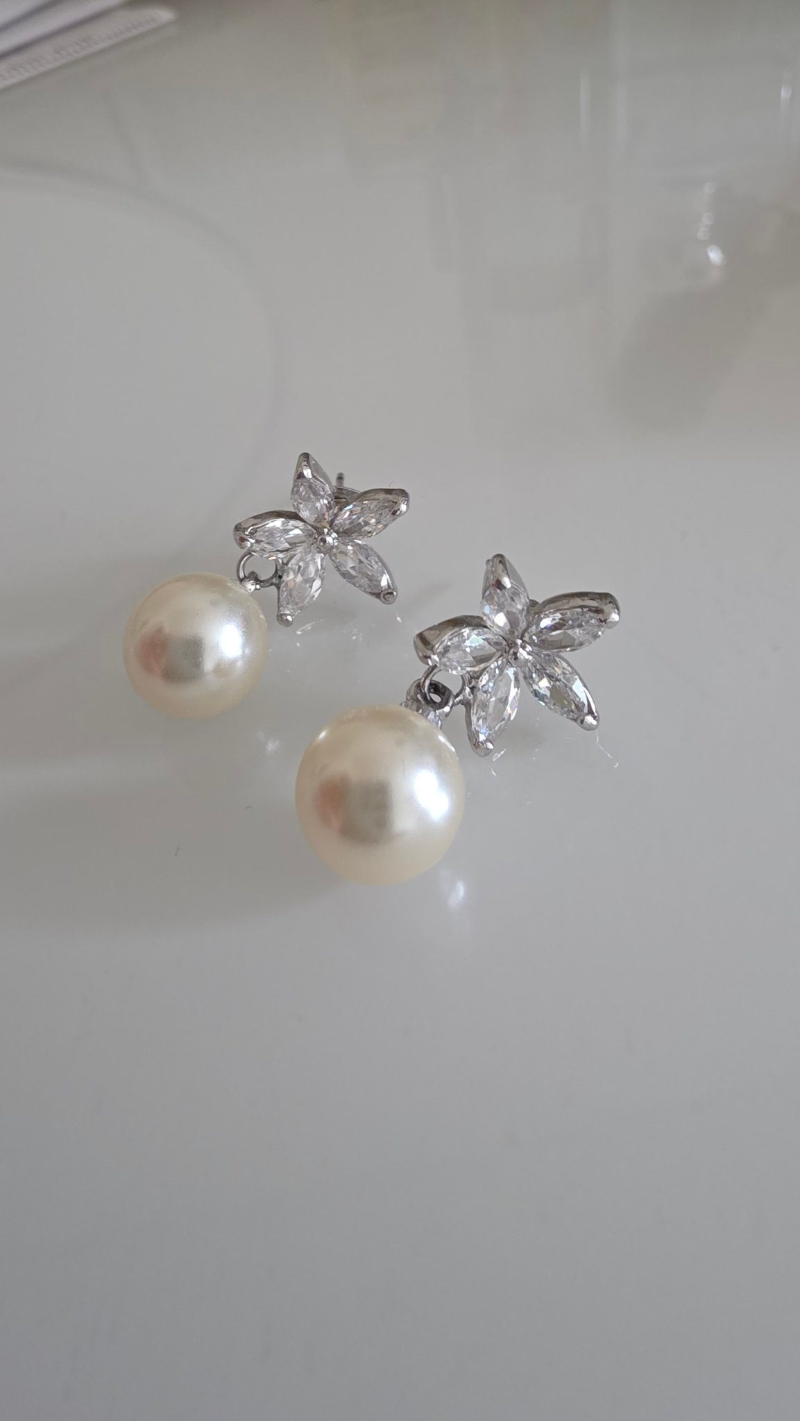 Assorted Earrings: Pearl Studs, Black Dangles & Crystal Drops - photo 4