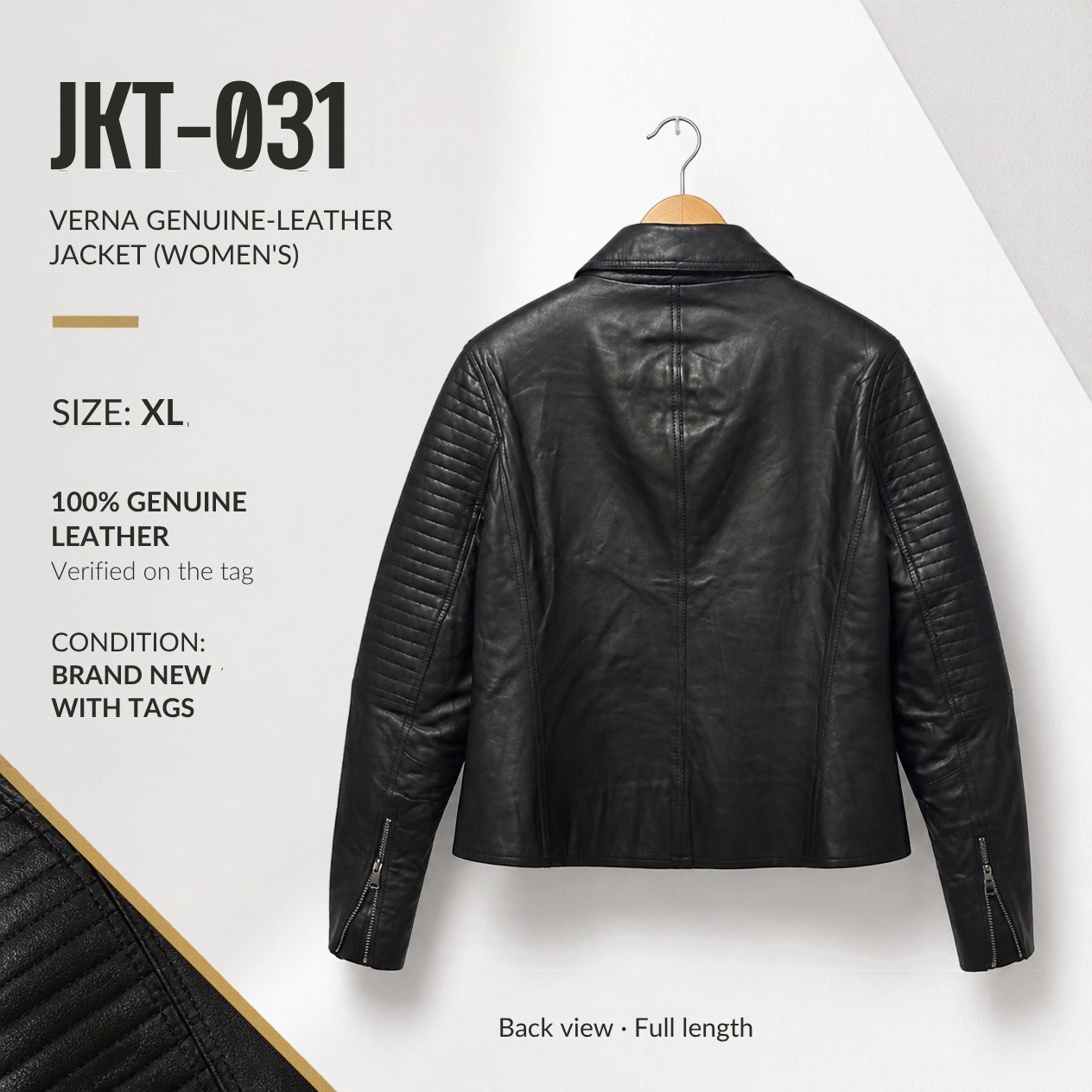 JKT-031 — Women's Verna leather jacket — brand new, size XL - photo 2