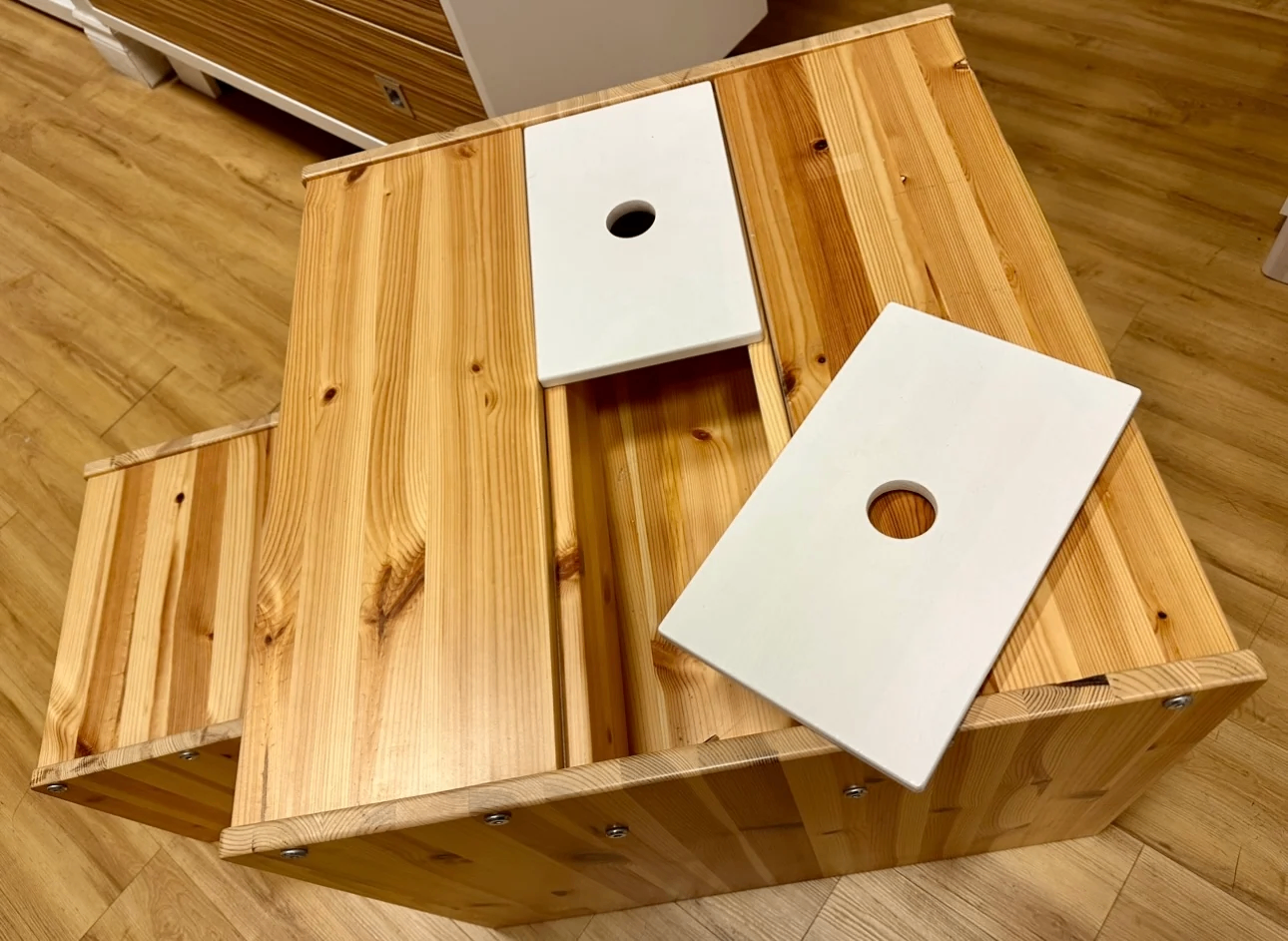 FLEXA Table with Storage Box & 2 Chair Set Floormodel $150