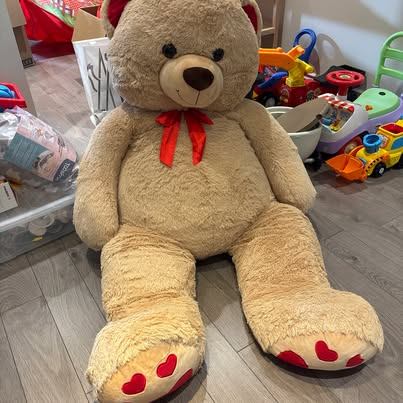Giant Teddy Bear - 130 cm (Over 4 ft) Plush Bear with Red Ribbon