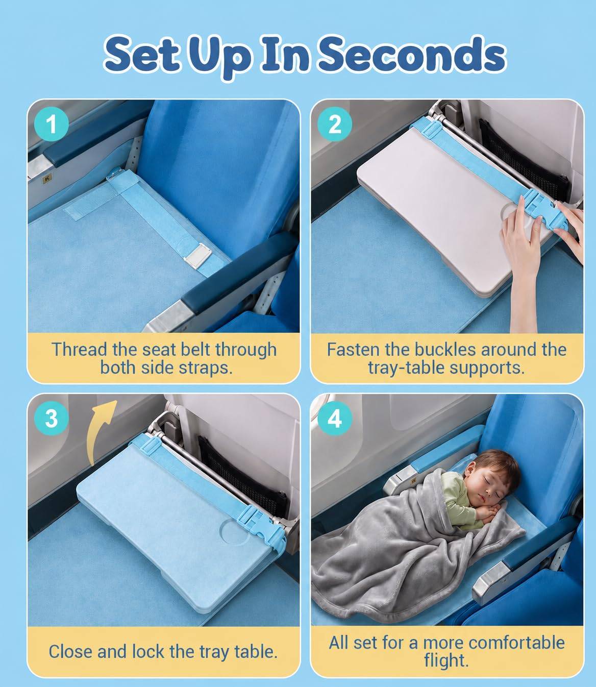 NEW~ Kids Travel Bed, Portable for Airplane/Train/Bus - photo 3