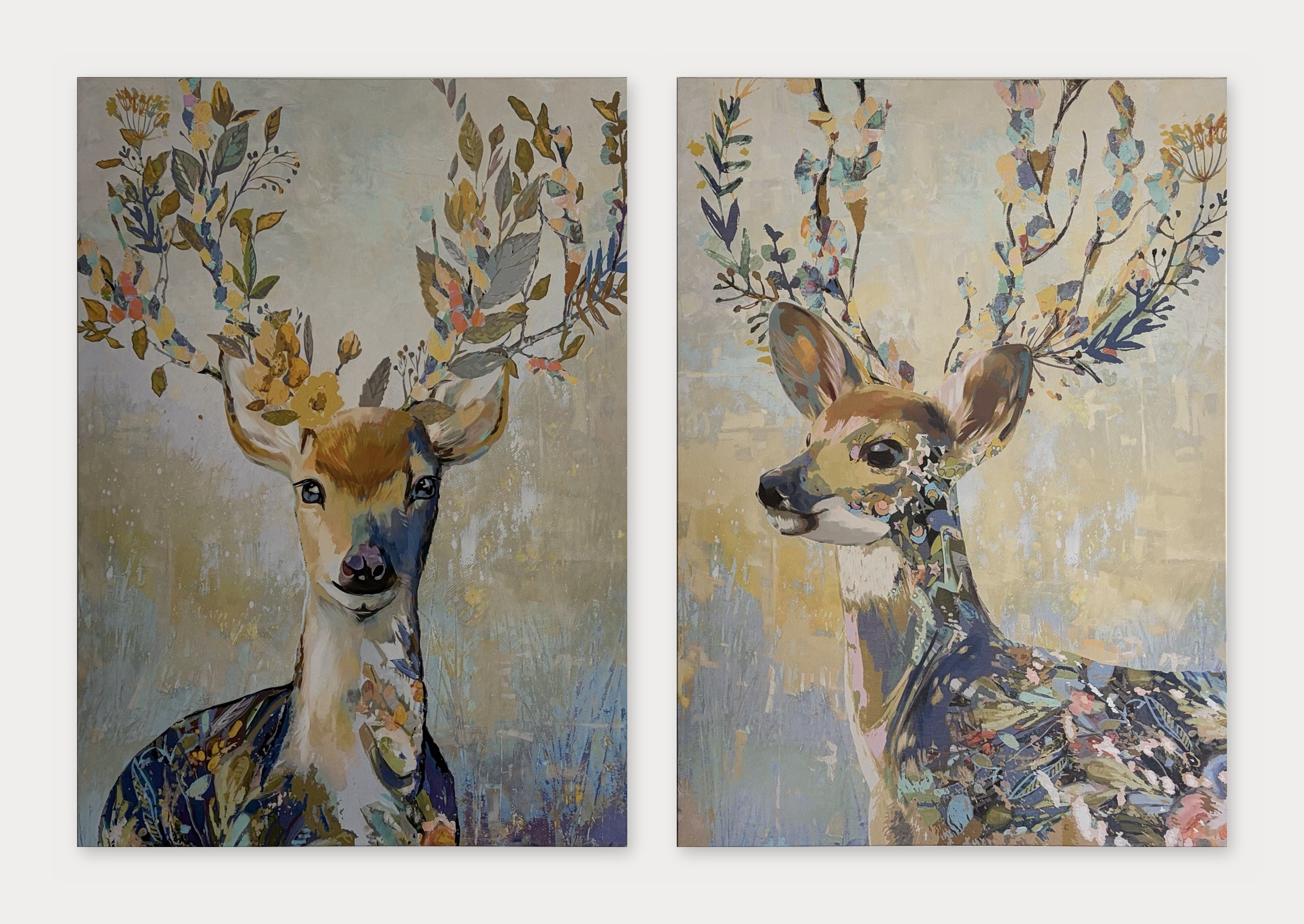 IKEA PJÄTTERYD Deer Canvas Wall Art – Set of 2
