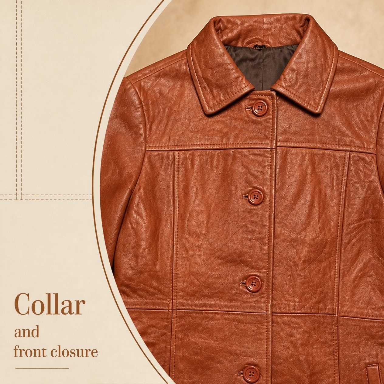 JKT-058 — Women's Kandis leather coat — brand new, size L - photo 4