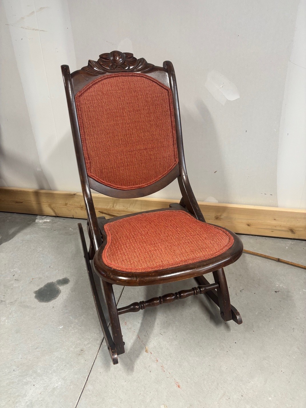 Vintage Foldable Wooden Rocking Chair