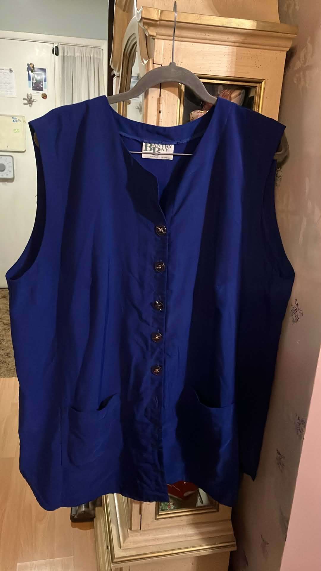 Women Blue Vest - Size 2X - 100% Polyester