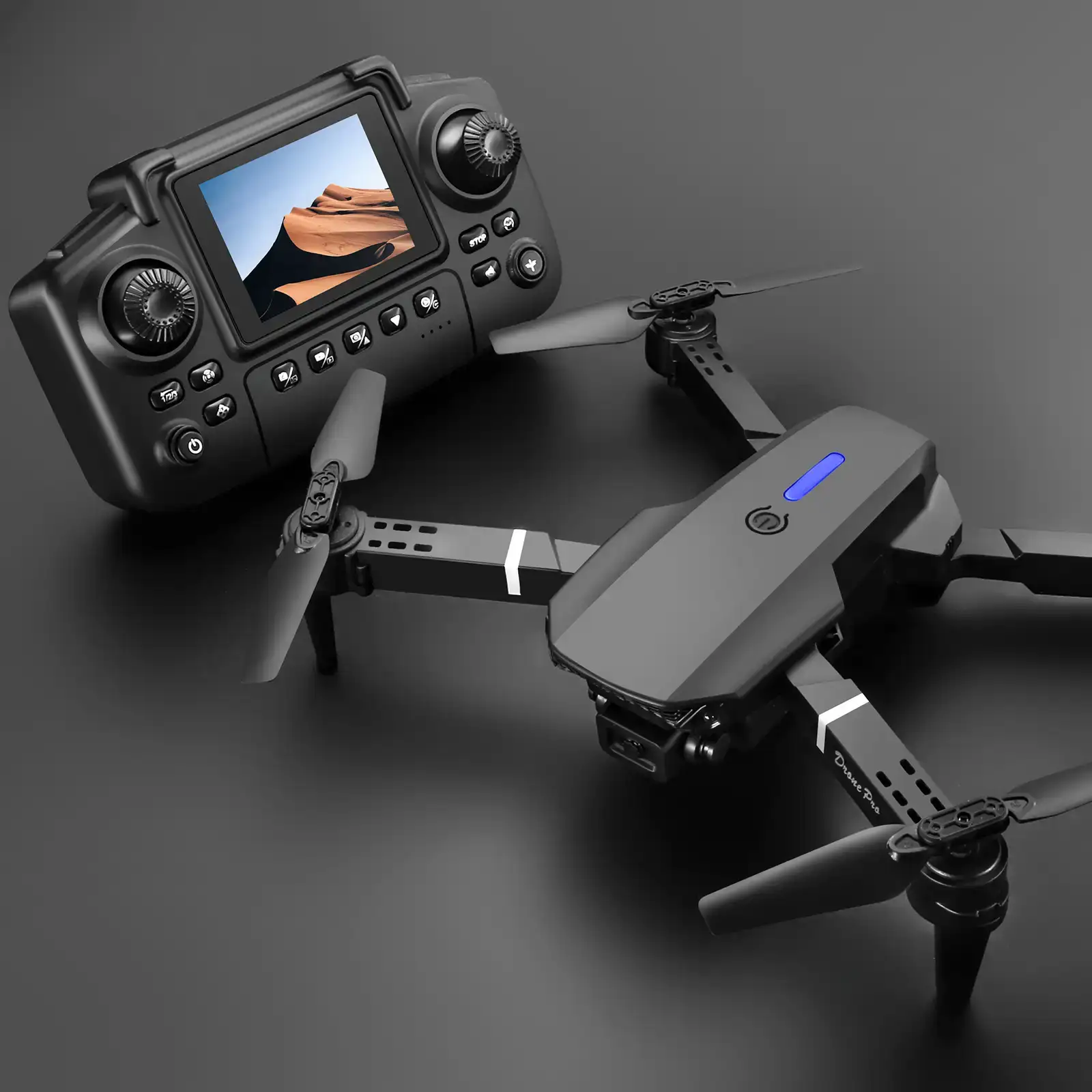 Mini RC E88 Drone 4K HD Dual Cameras Foldable Quadcopter LED