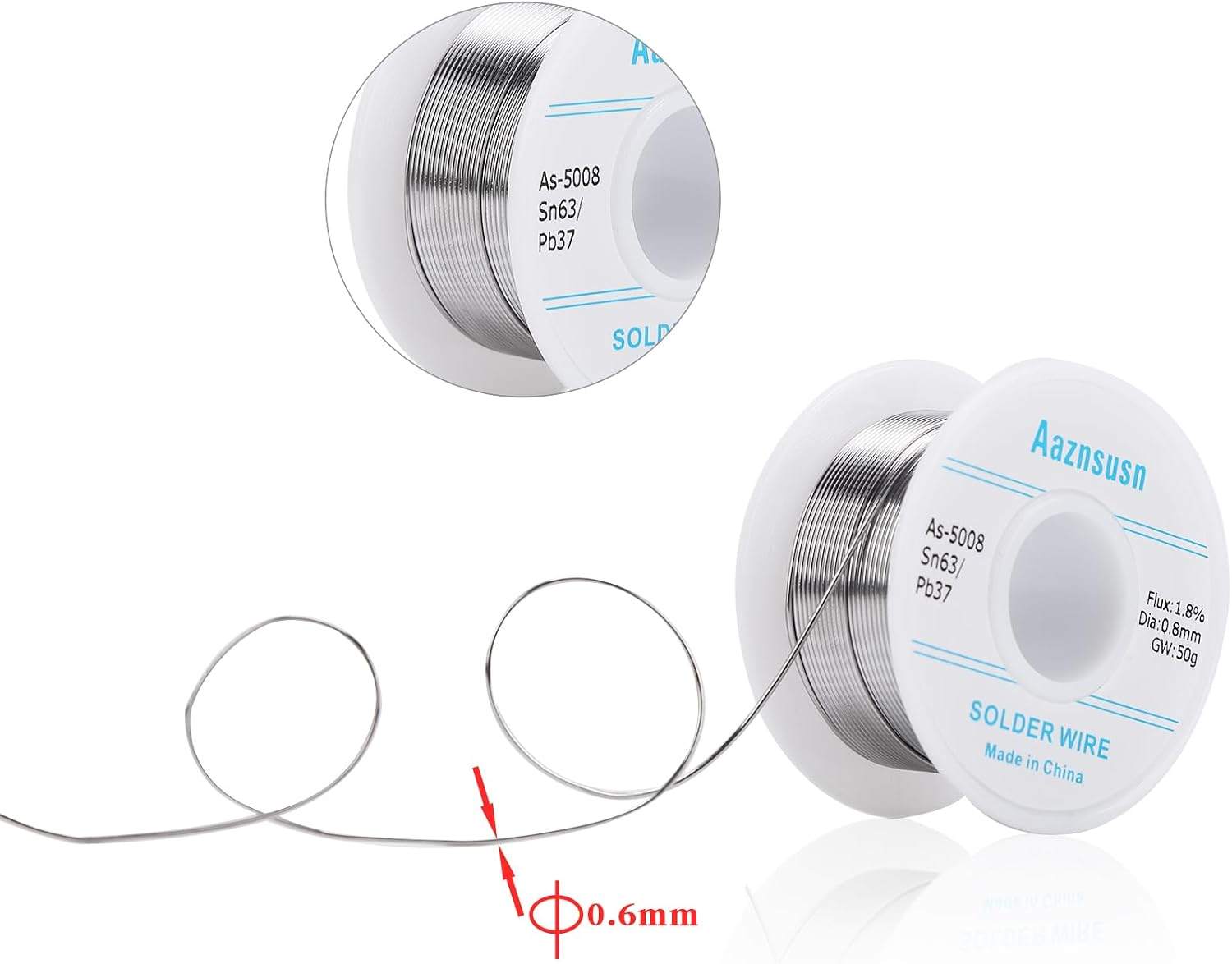 63/37 Rosin Core Solder Wire 0.6mm 50g - photo 2