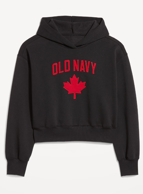Old Navy Women Oversized Canada Embroidered Logo-Graphic Hoodie