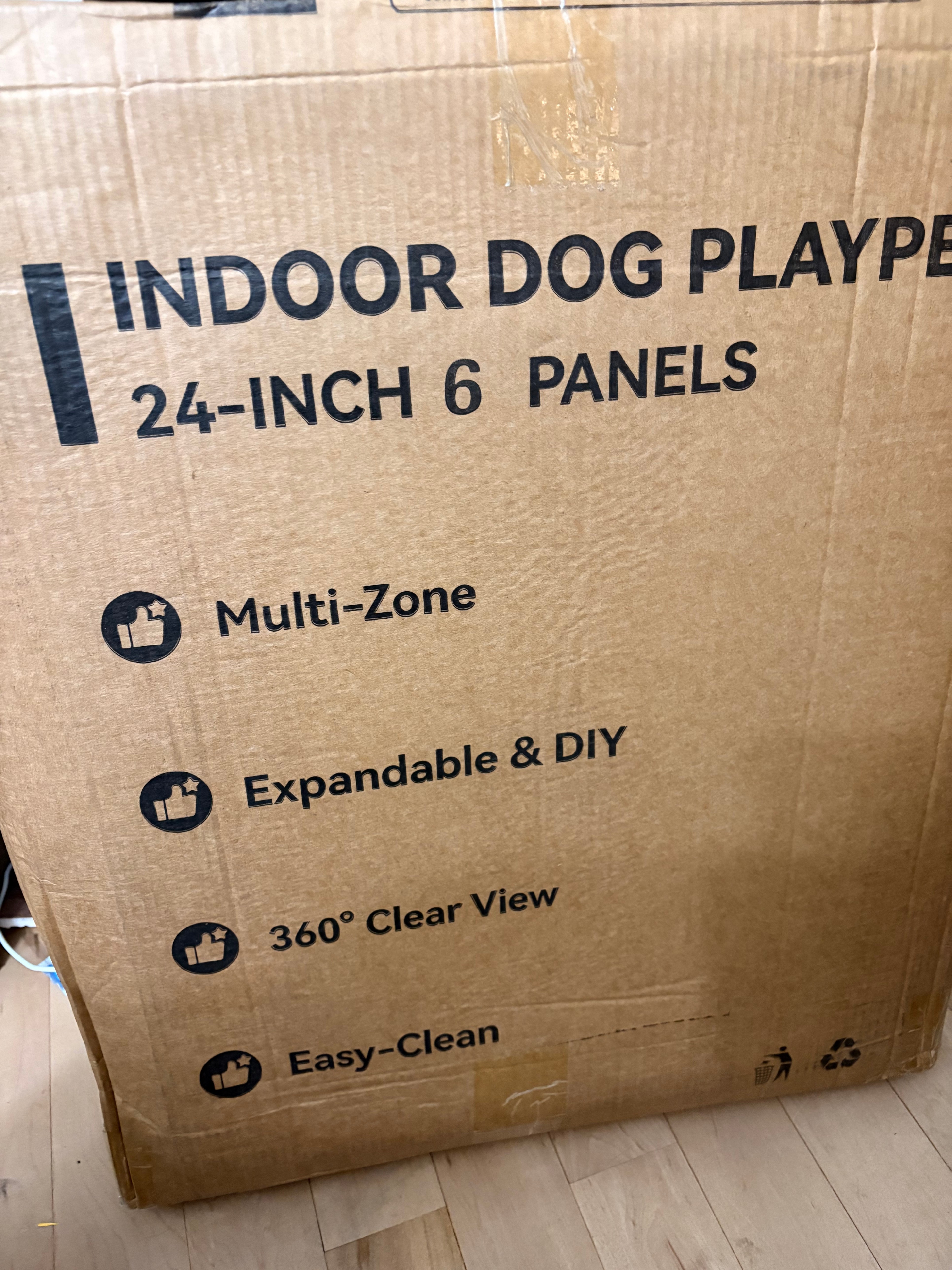 Pet Clear Acrylic Dog Playpen, 24" H, 6 Planes