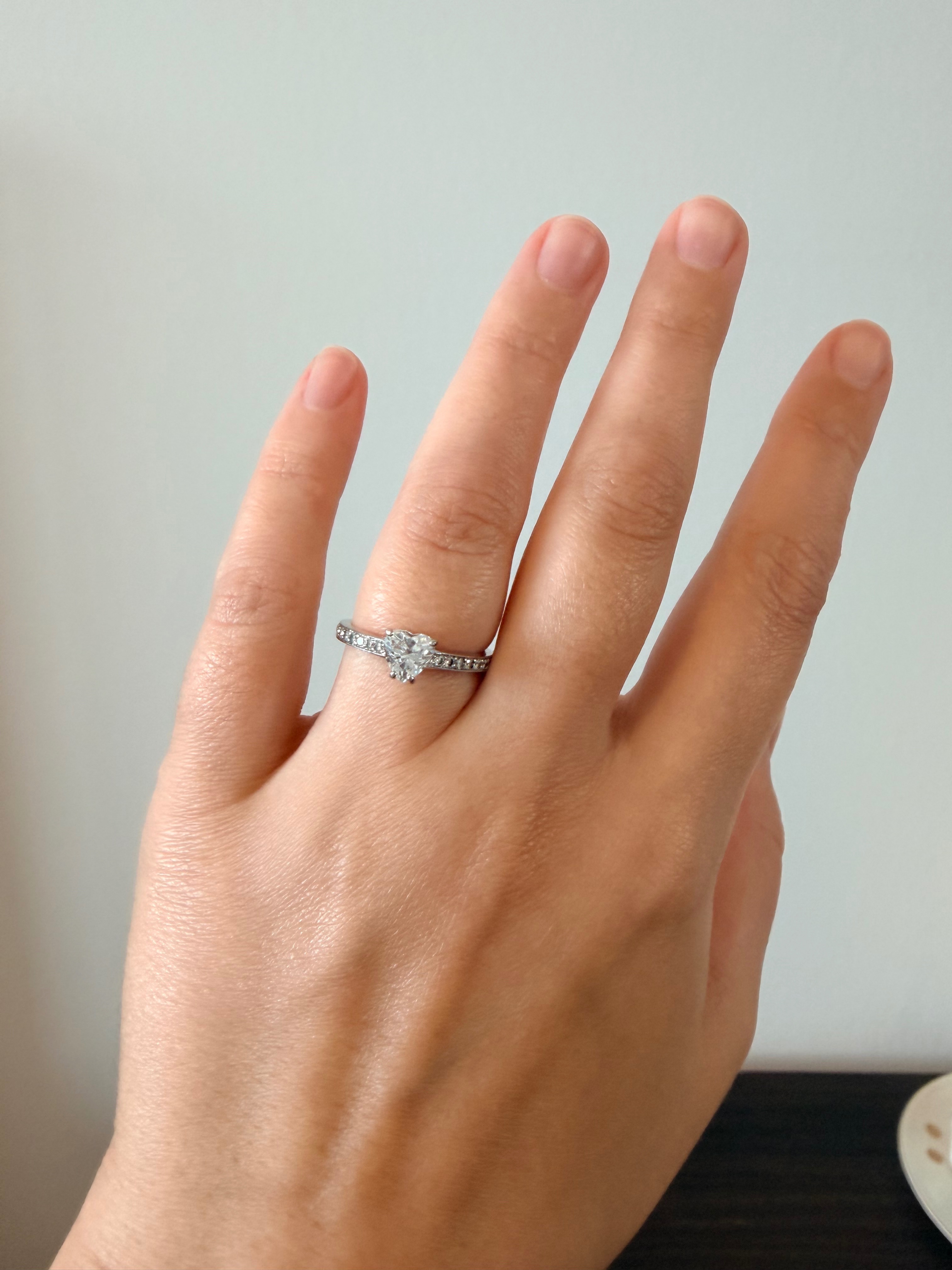 Swarovski Heart Stone Ring Silver Tone Size 55 (US 6.75) - photo 2