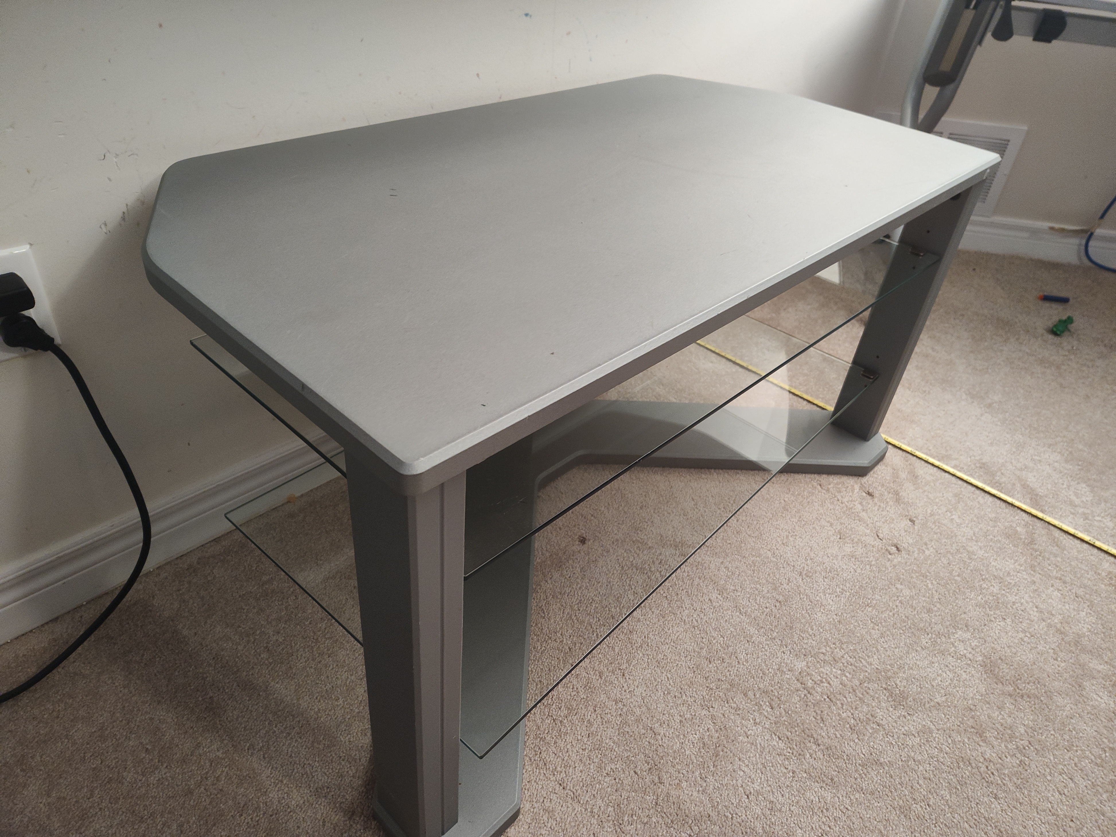 Modern TV Stand / Media Console with Glass Shelves - 44" Wide - photo 5