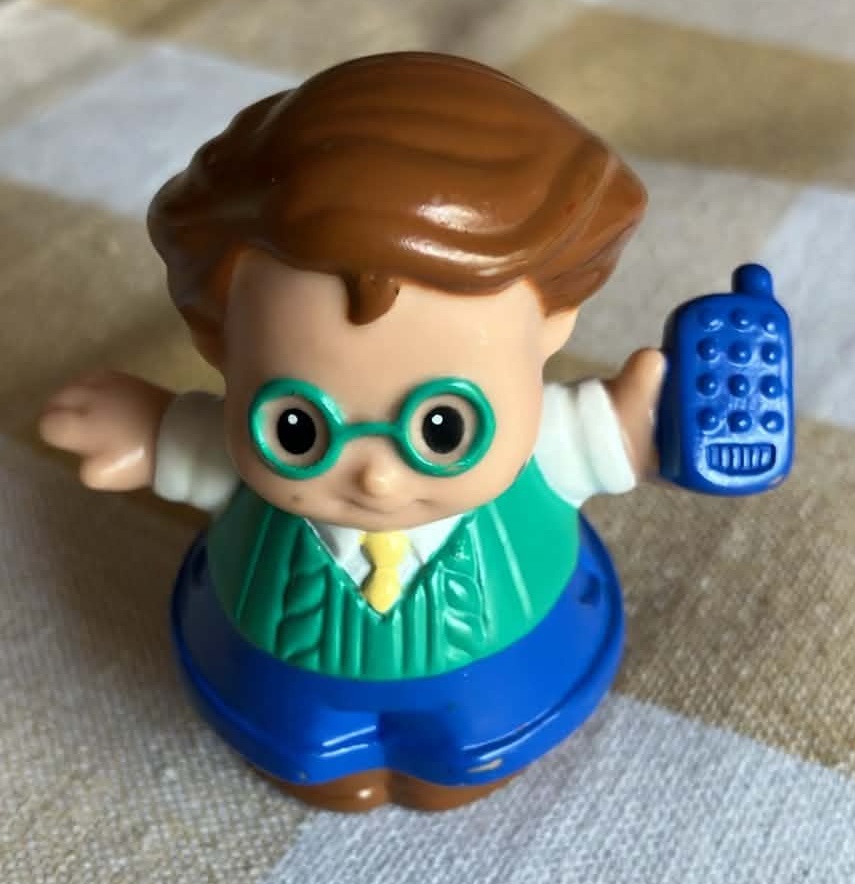 Little People Man with Cell Phone