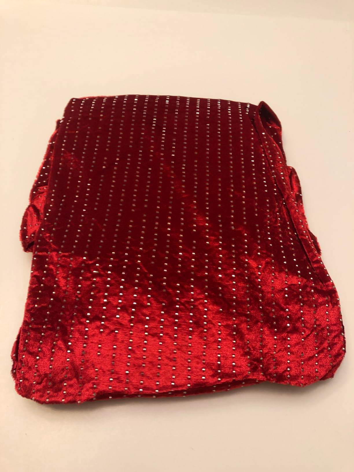 • 48" Red Velvet Christmas Tree Skirt with Sequins & Ruffles - photo 3
