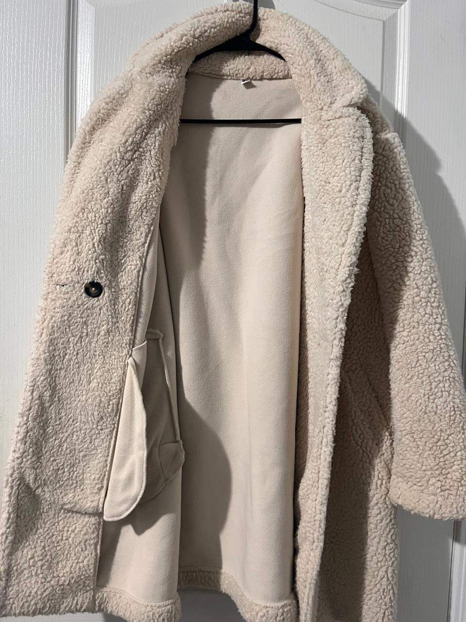 Women's Teddy Fleece Coat - Cream Beige
