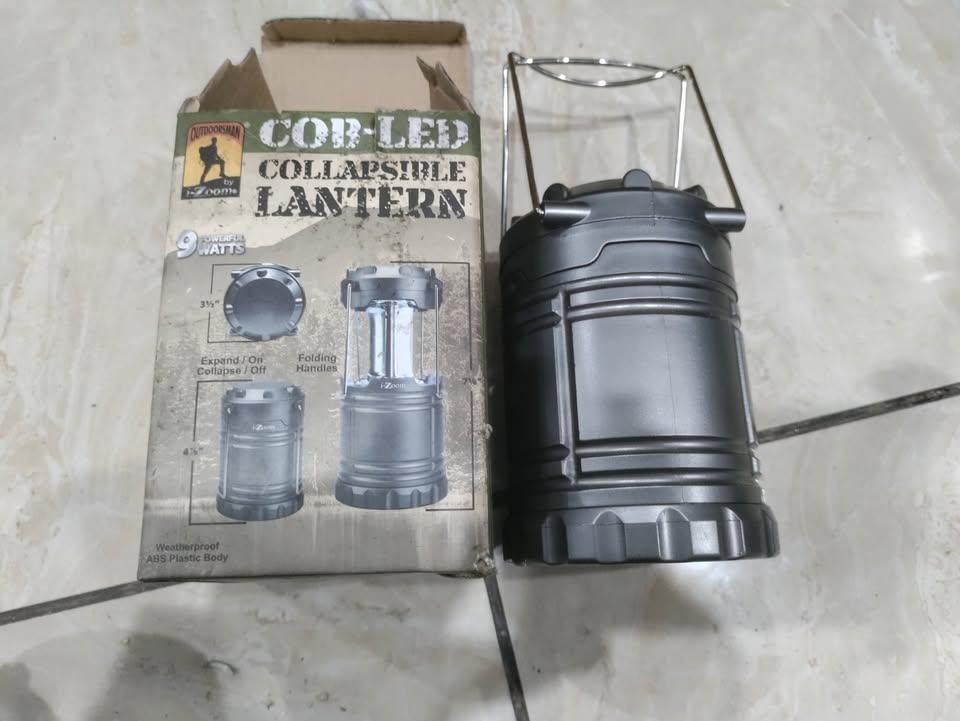 COB-led lantern, 9 watts, 600 lumens, 3 AA batteries included