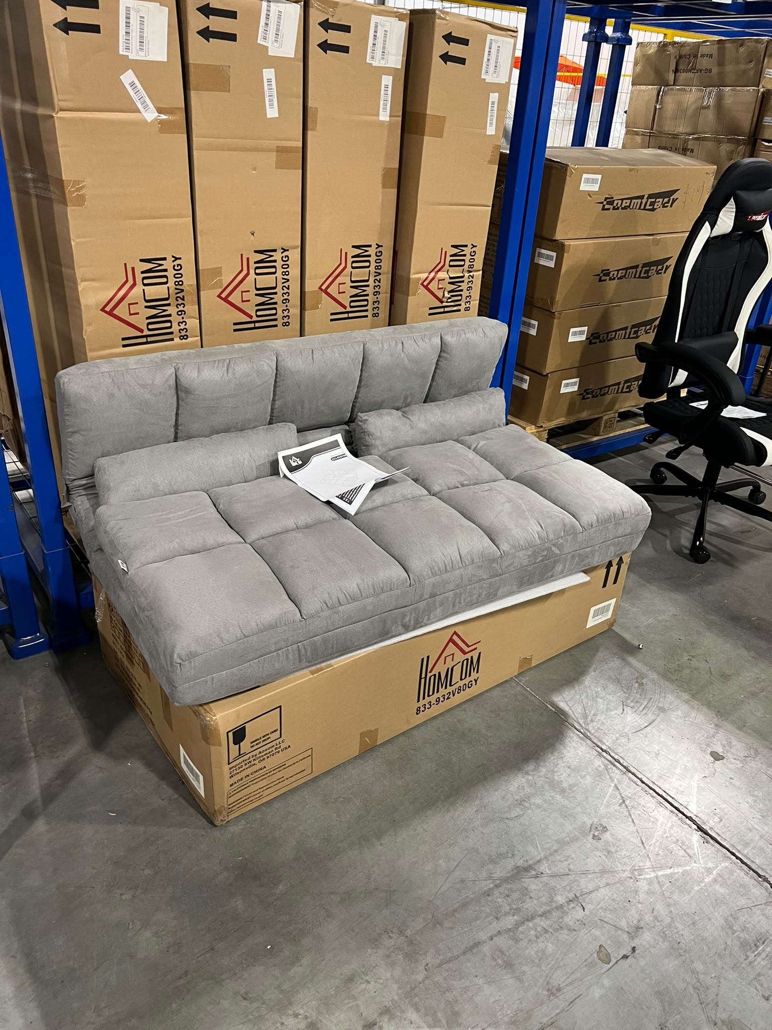Sofa Bed $169 🛋️ Brand New – Grey Fold-Out Futon, 62"x43" - photo 3