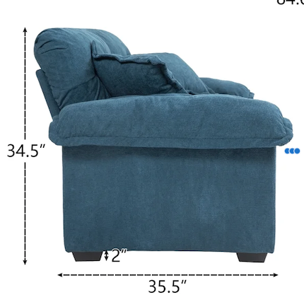 Wayfair 84” Blue Chenille Sofa - photo 4