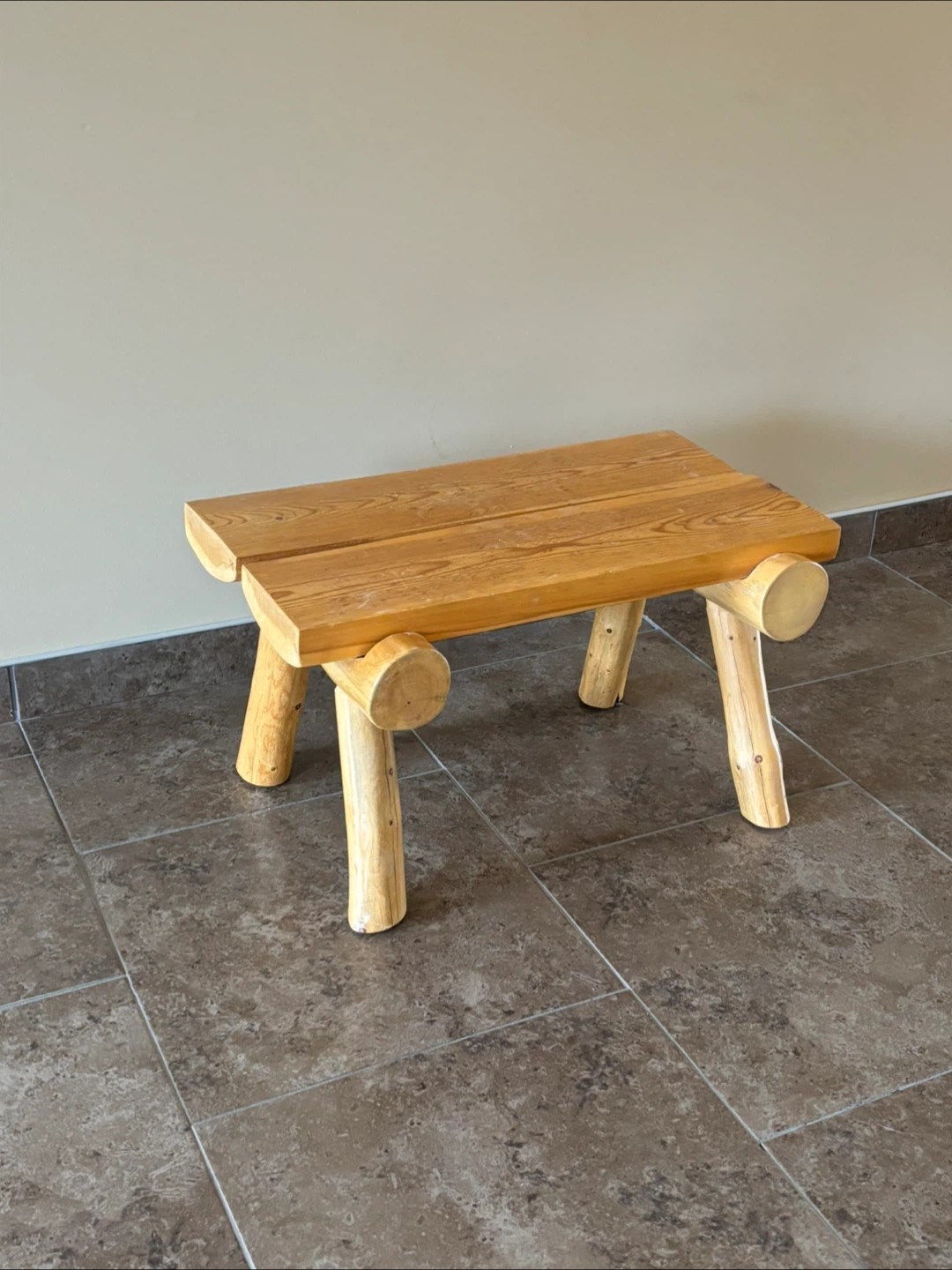 Rustic Log Bench - photo 3