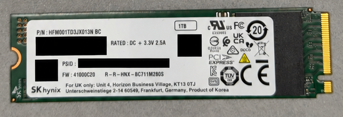 SK hynix HFM001 1 TB M.2 NVMe SSD, tested