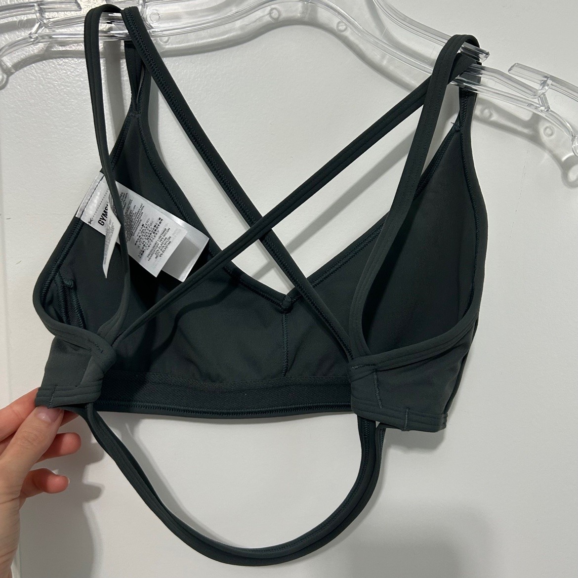 Gymshark Black Strappy Sports Bra – Size XS, Used Like New - photo 4