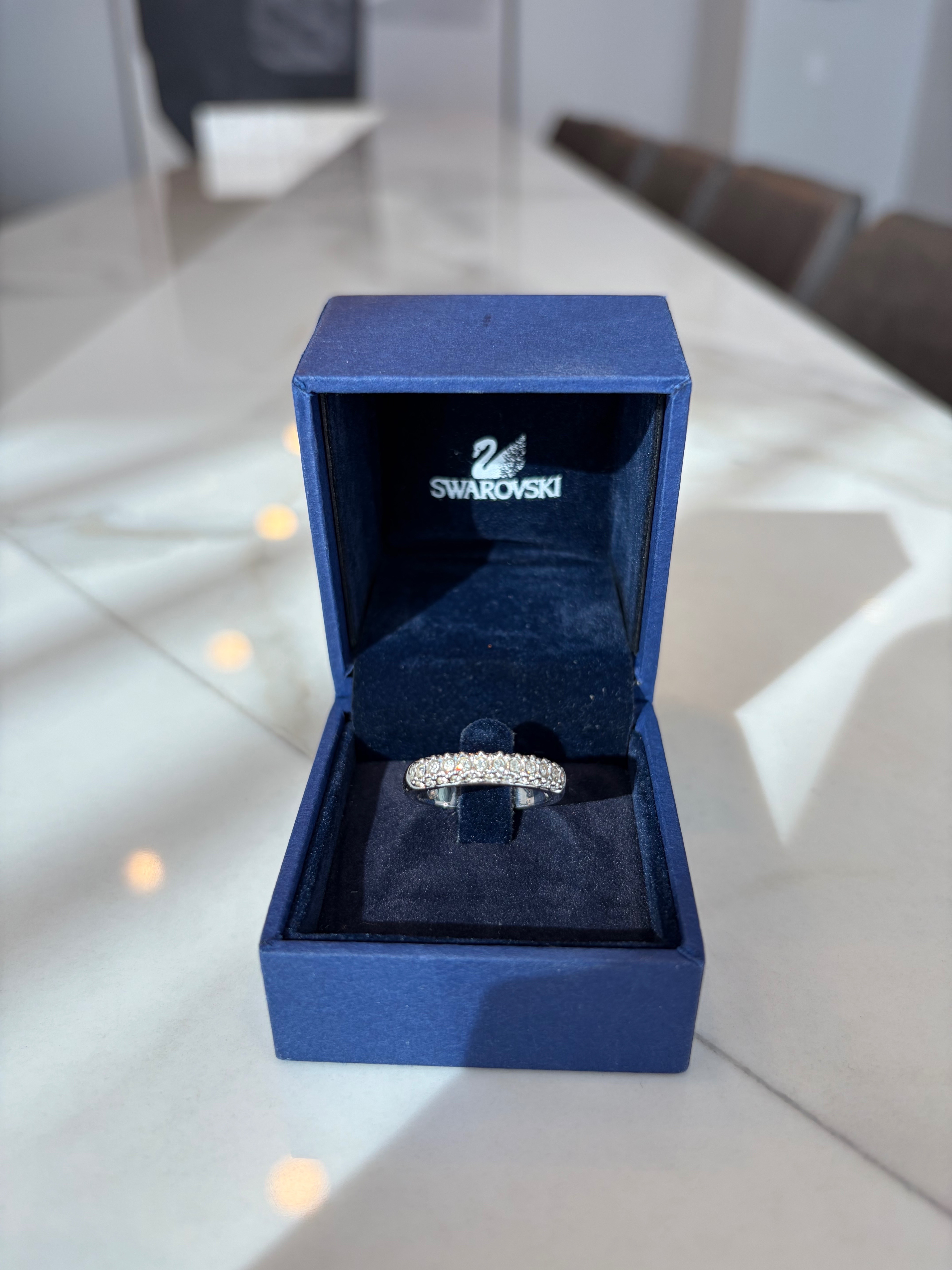 Vintage Swarovski Pavé Crystal Band Ring – Size 6.75