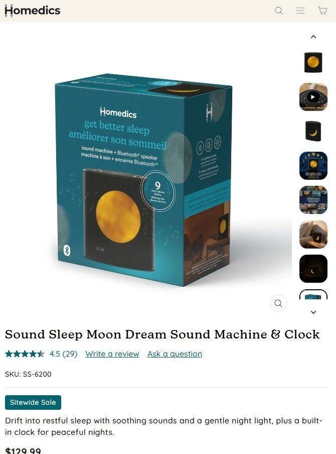 Dream Sound Machine & Alarm Clock,18 Sounds for sleep, Bluetooth