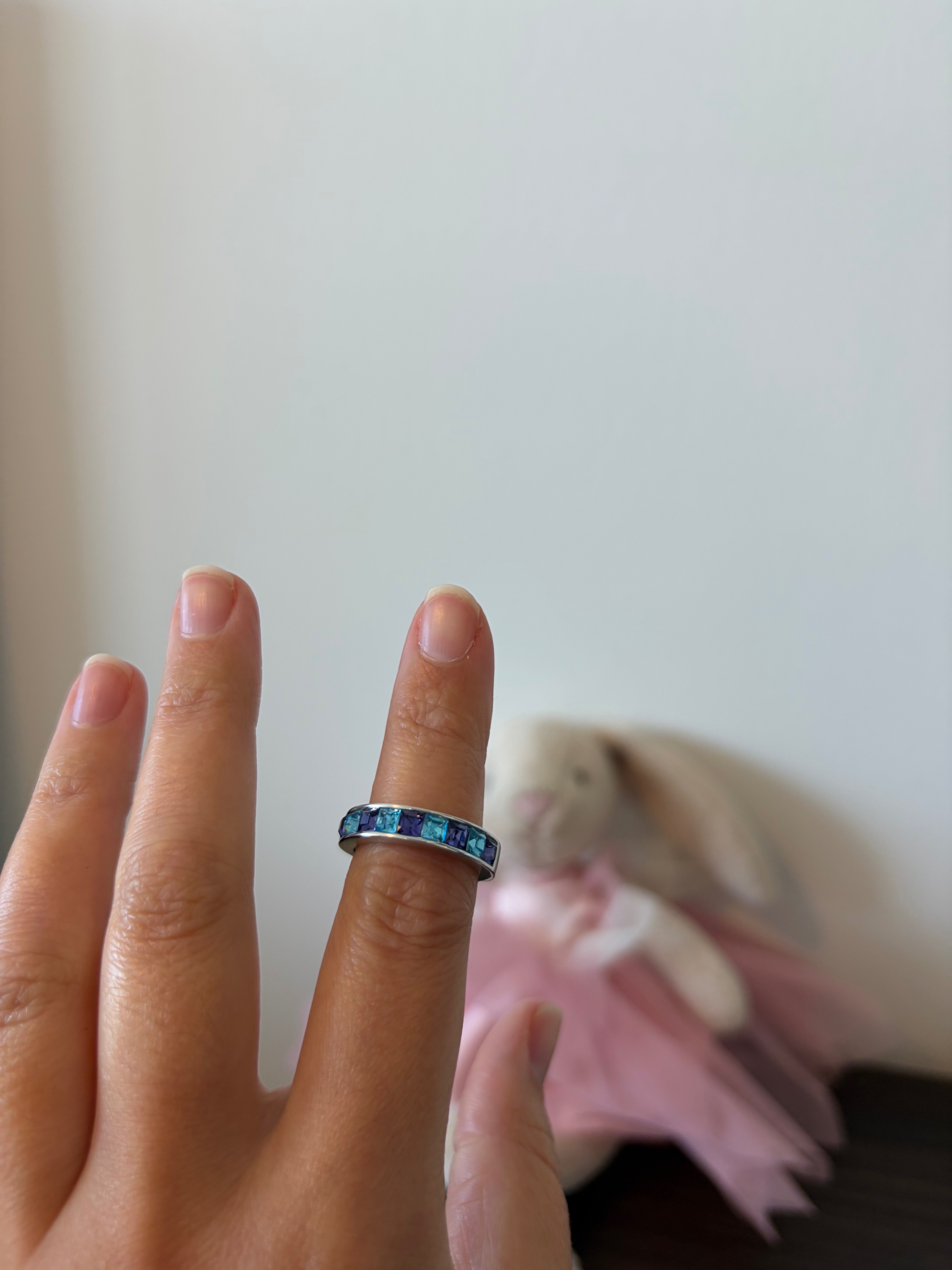 Swarovski Blue Purple Half Eternity Band Ring Size 52 (5.75) - photo 2