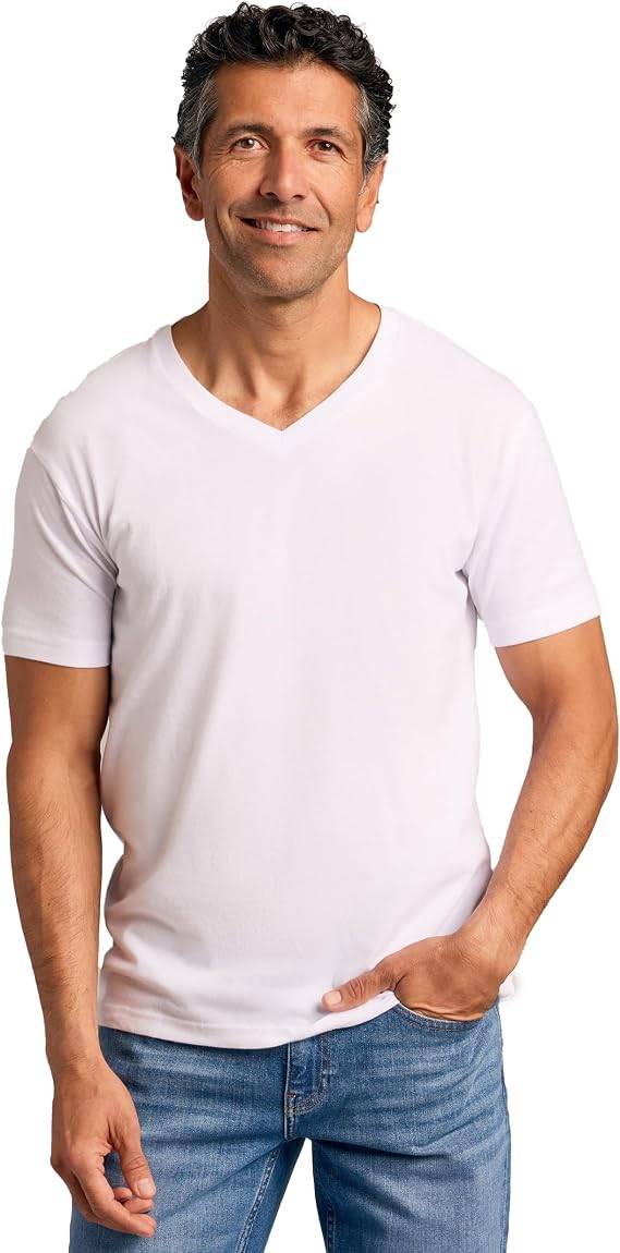 True Classic Men's V-Neck T-Shirt (M, White) - photo 3
