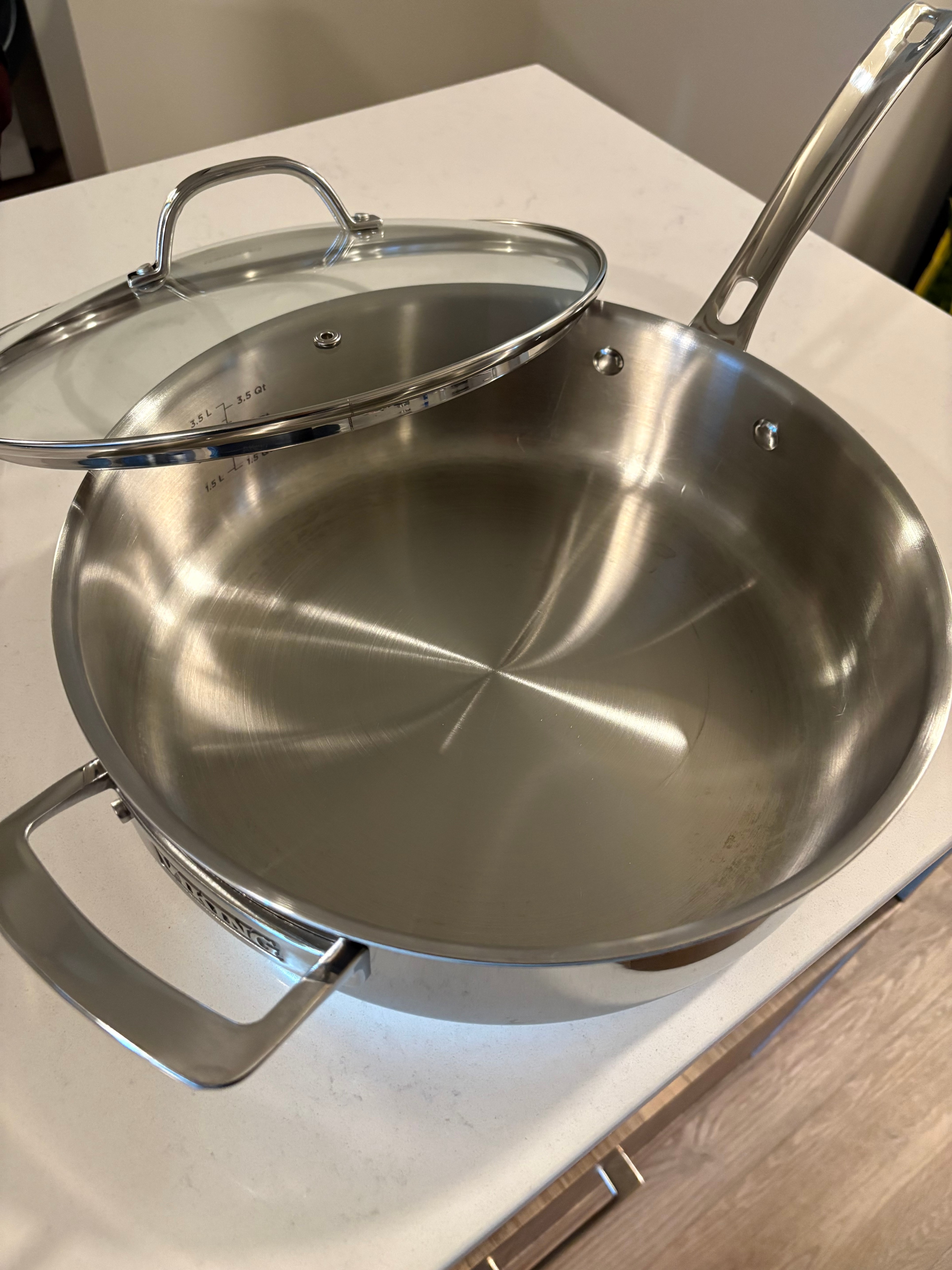 Viking 3-Ply Stainless Steel Sauté Pan with Lid – 5.25 QT - photo 3