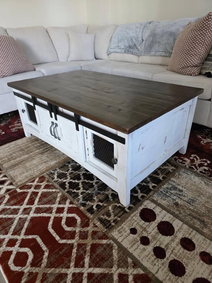 Pueblo 50" Coffee Table - Weathered White - photo 2