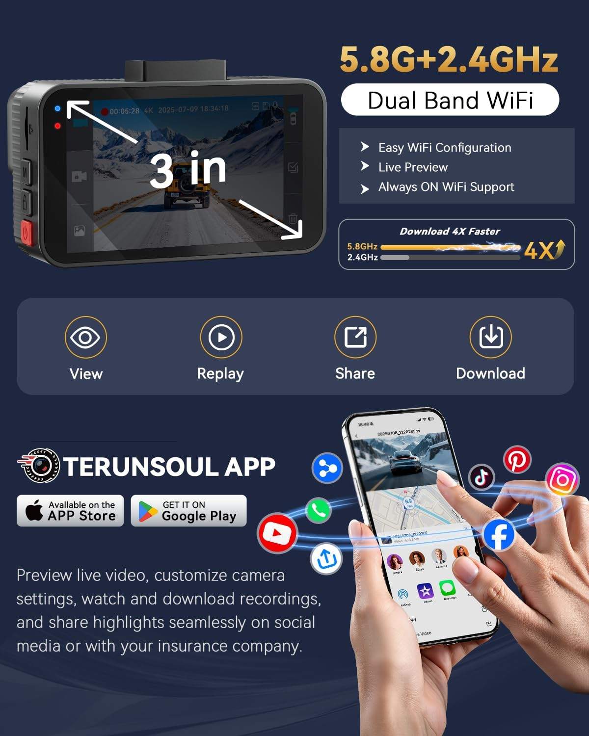 TERUNSOUl 4K Dash Cam Front and Rear Cam - photo 4