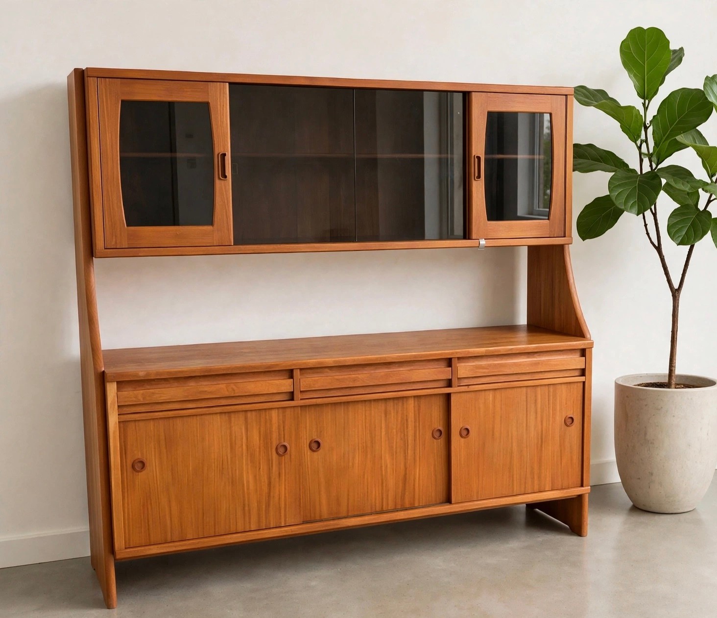 1960s Mid-Century Modern Teak Hutch - Germany