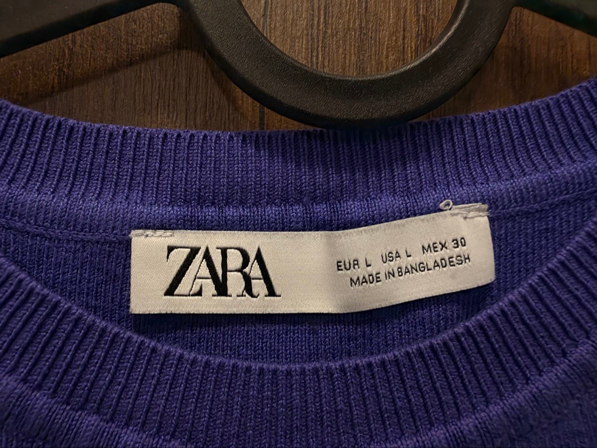 Zara Periwinkle-Blue Crew-Neck Knit Top, Size L - photo 3