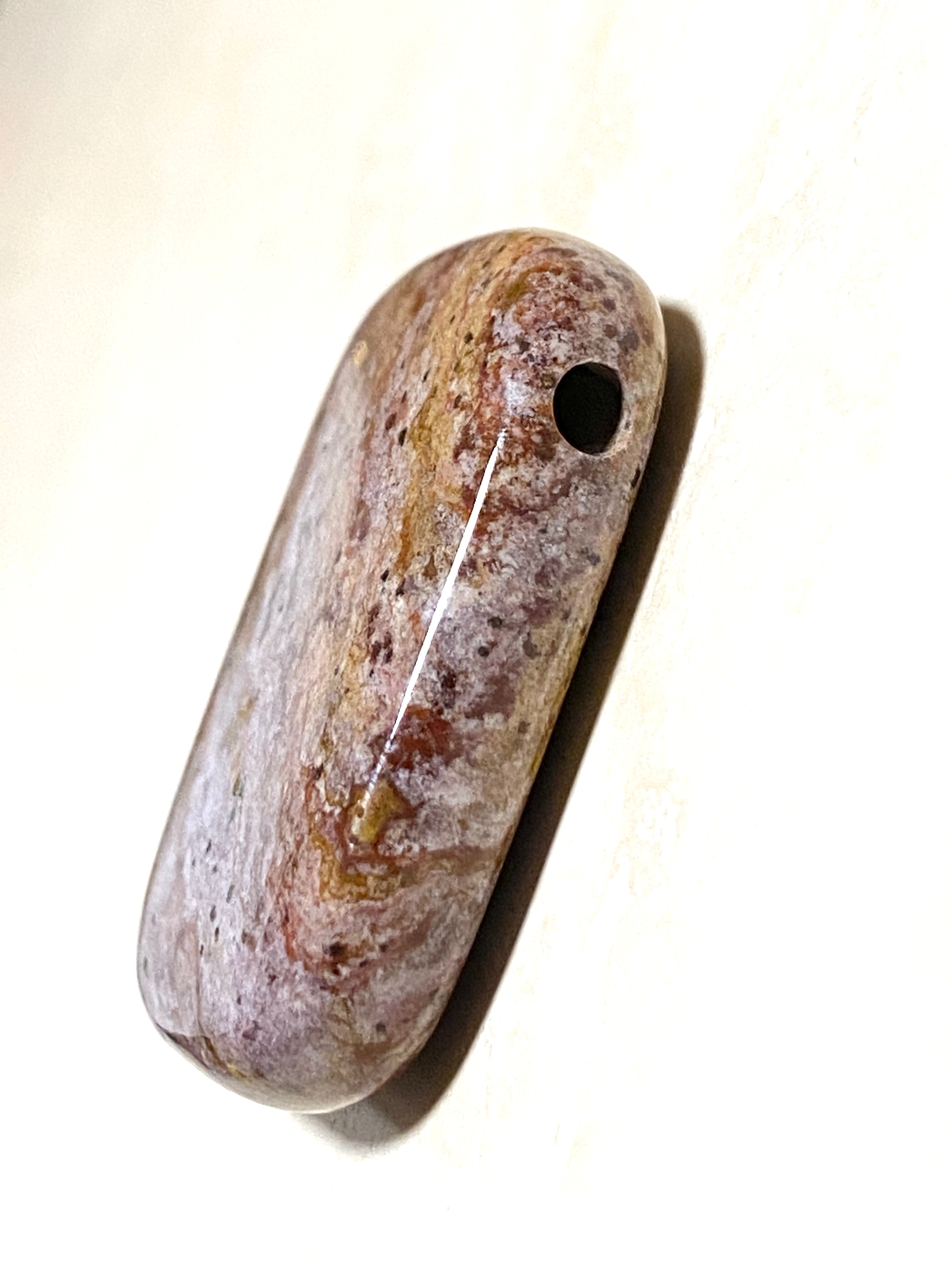Purple Brown Ocean Jasper Pendant, Large Rectangular Gemstone - photo 3