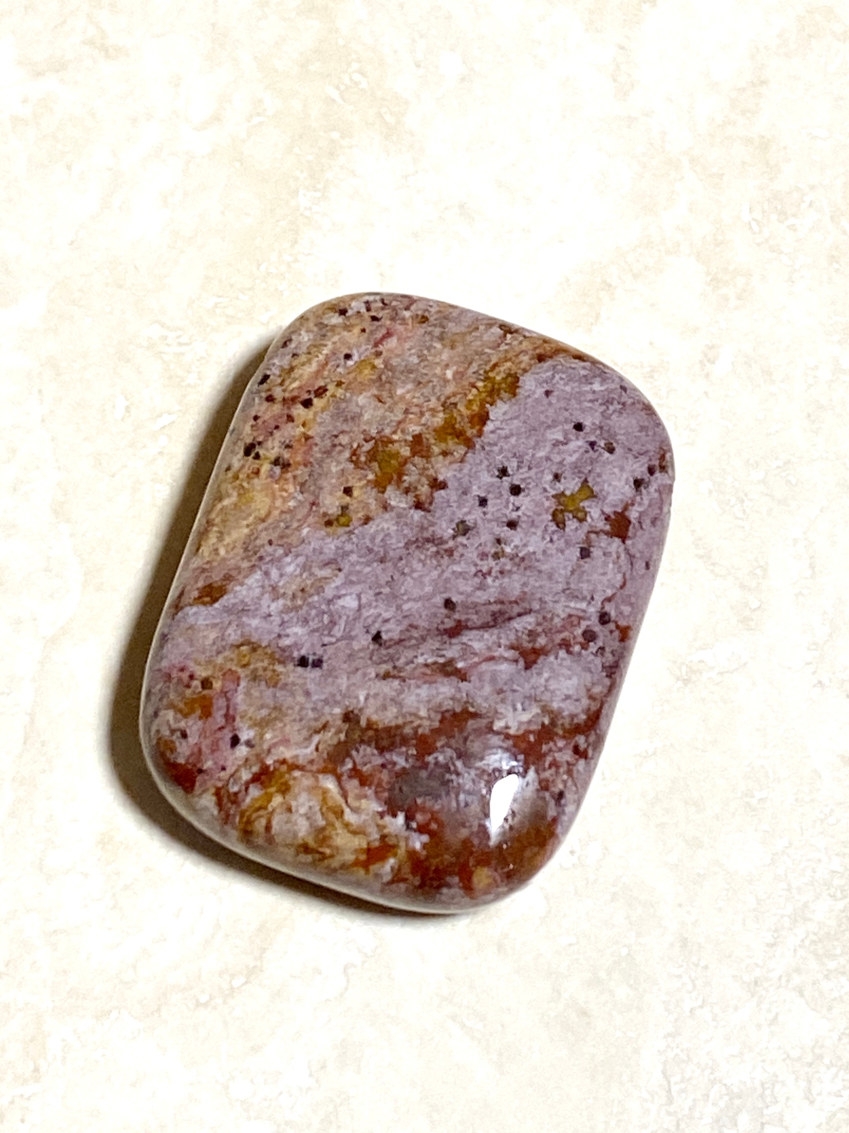 Purple Brown Ocean Jasper Pendant, Large Rectangular Gemstone