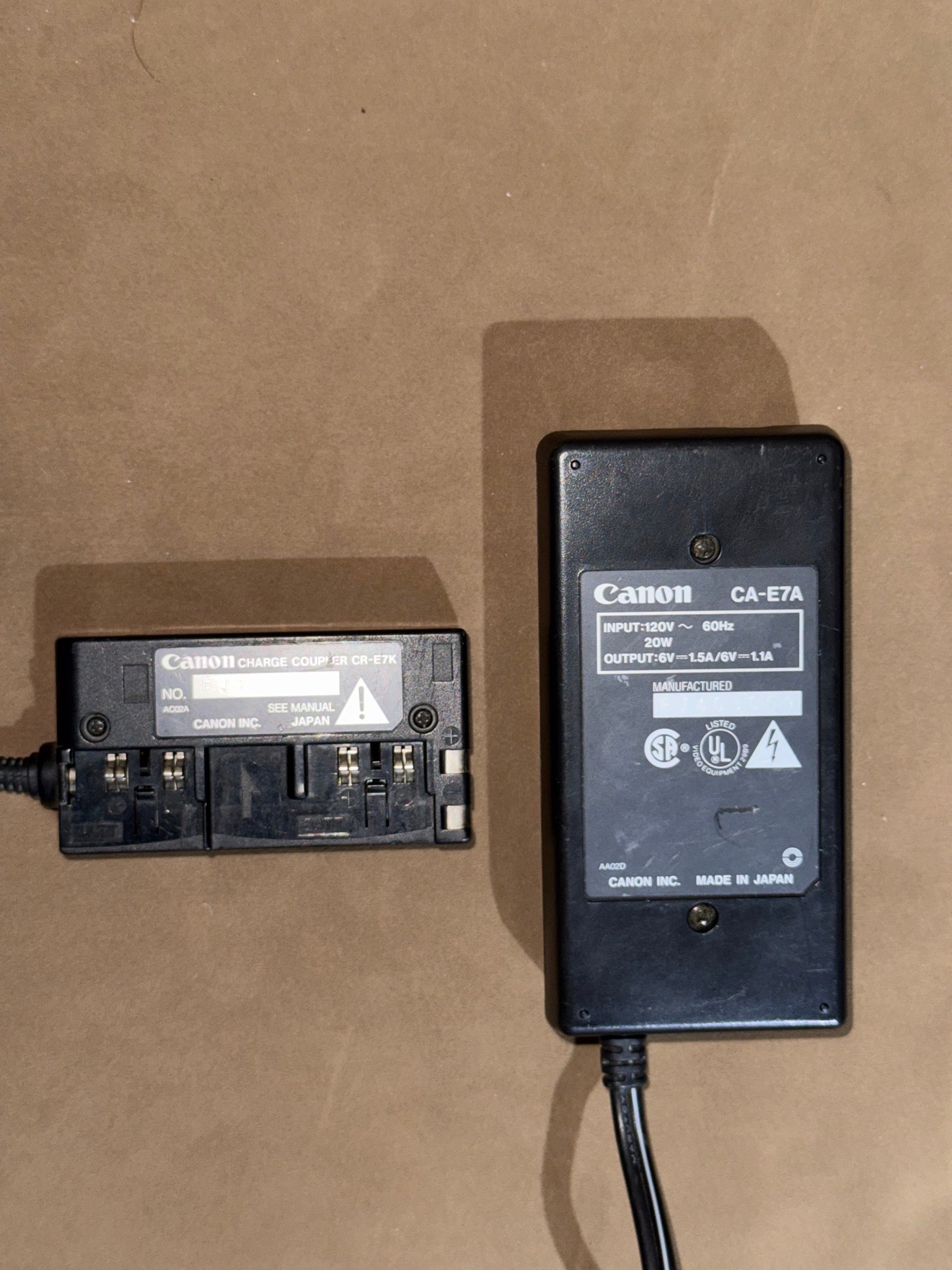 Canon CA-E7A Power Adapter + CR-E7K Coupler