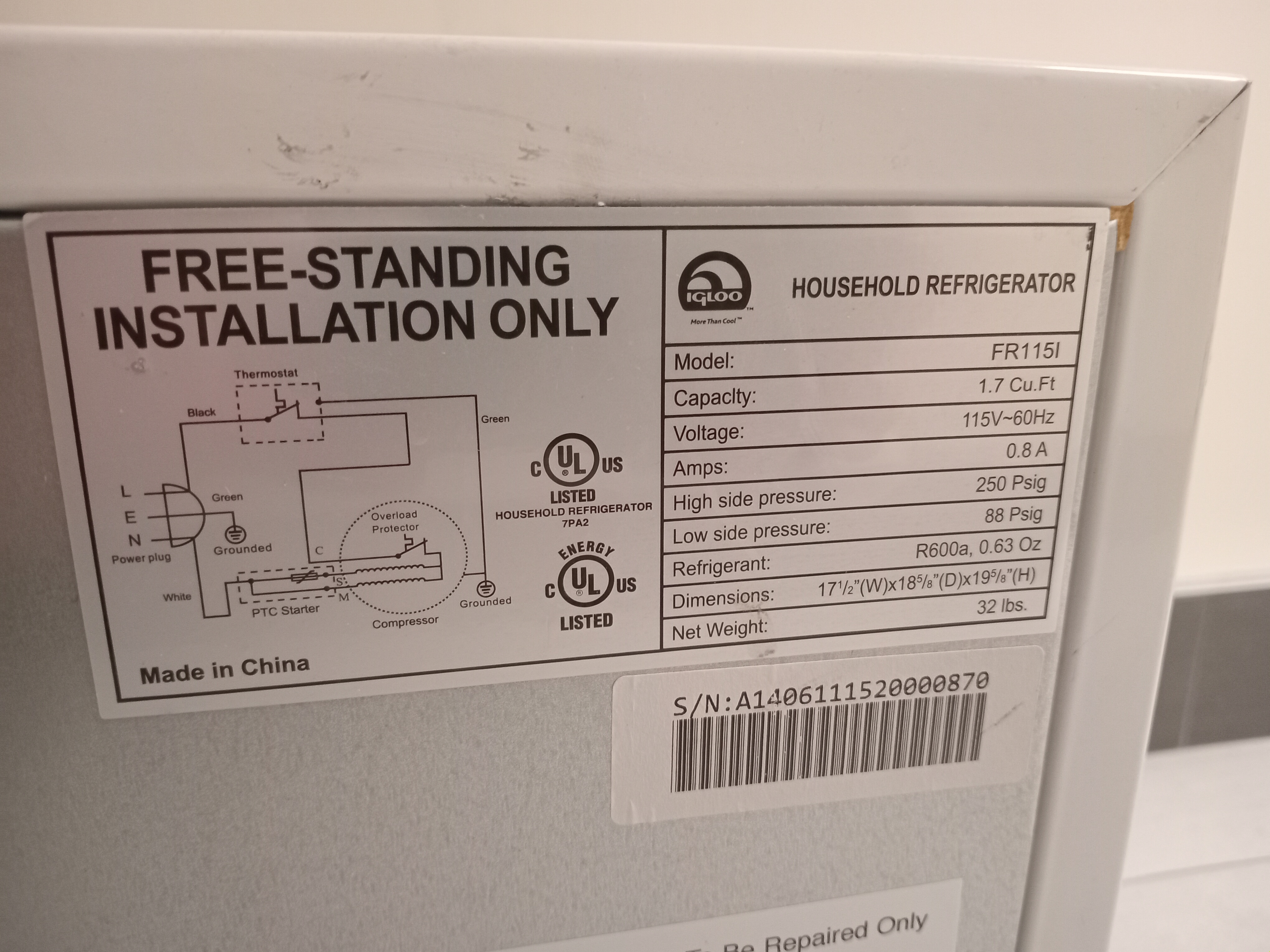 Mini Fridge (1.7 cubic foot) - photo 5
