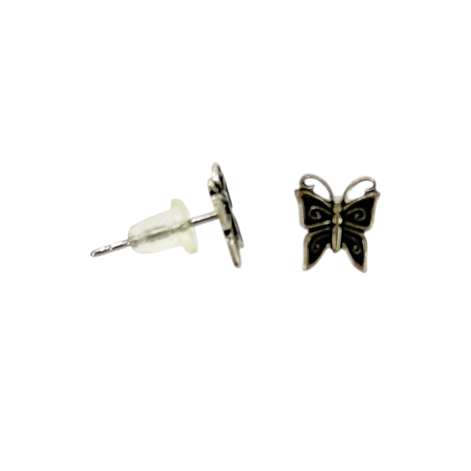 Sterling silver butterfly stud earrings - photo 3