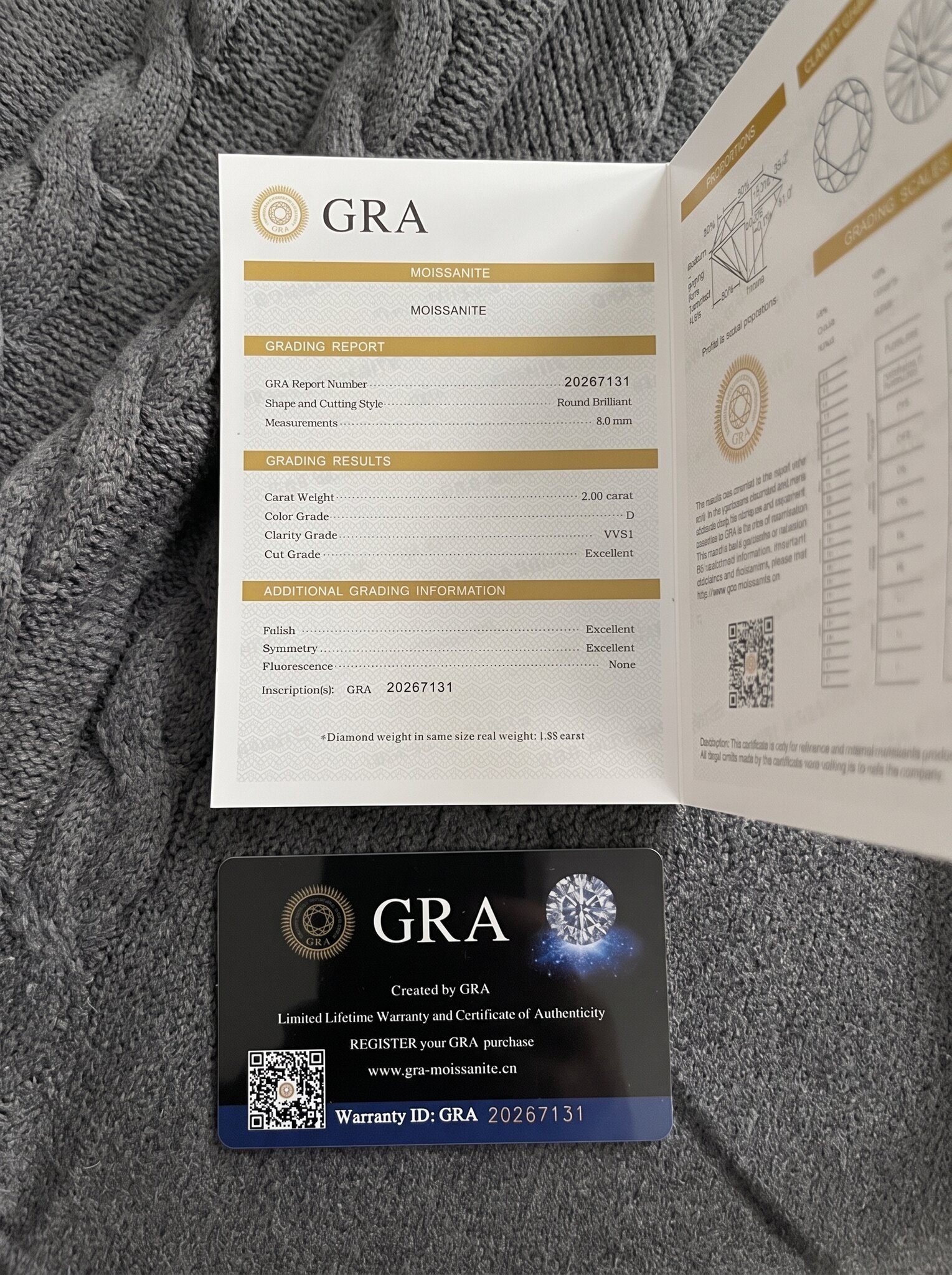 moissanite engagement ring 2ct with gra cert - photo 4