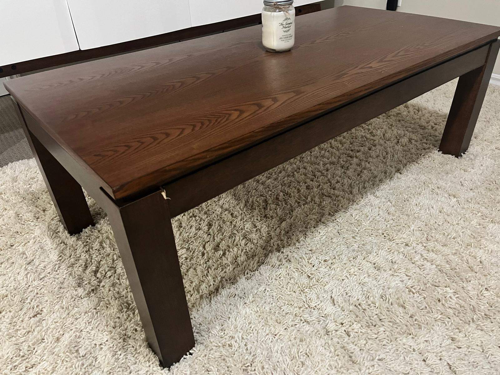 Dark wood coffee table with chunky legs - photo 2