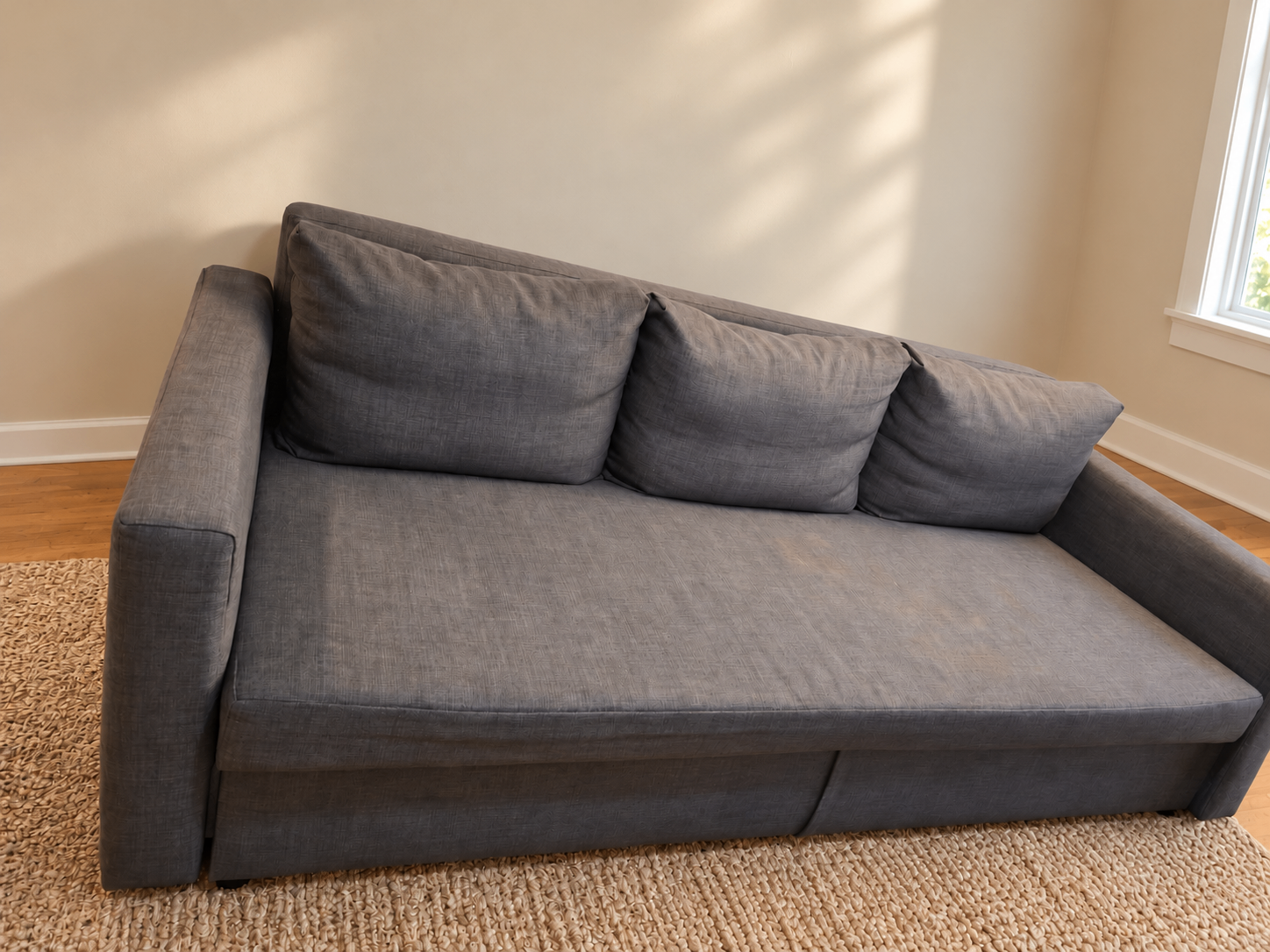 Gray Fabric 3-Seat Sofa - photo 4