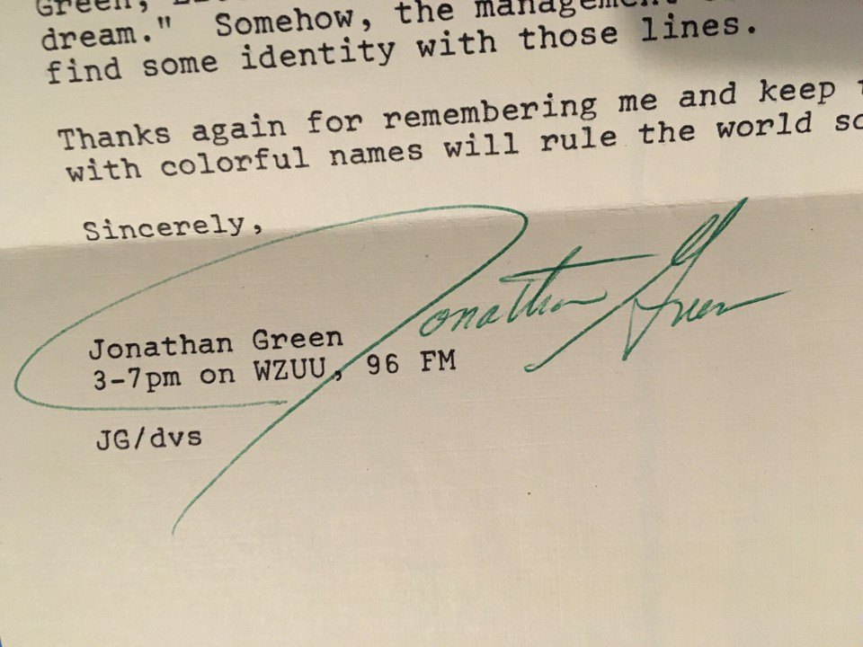 4X JONATHAN GREEN WTMJ WZUU RADIO ANNOUNCER SIGNED LETTERS - photo 3