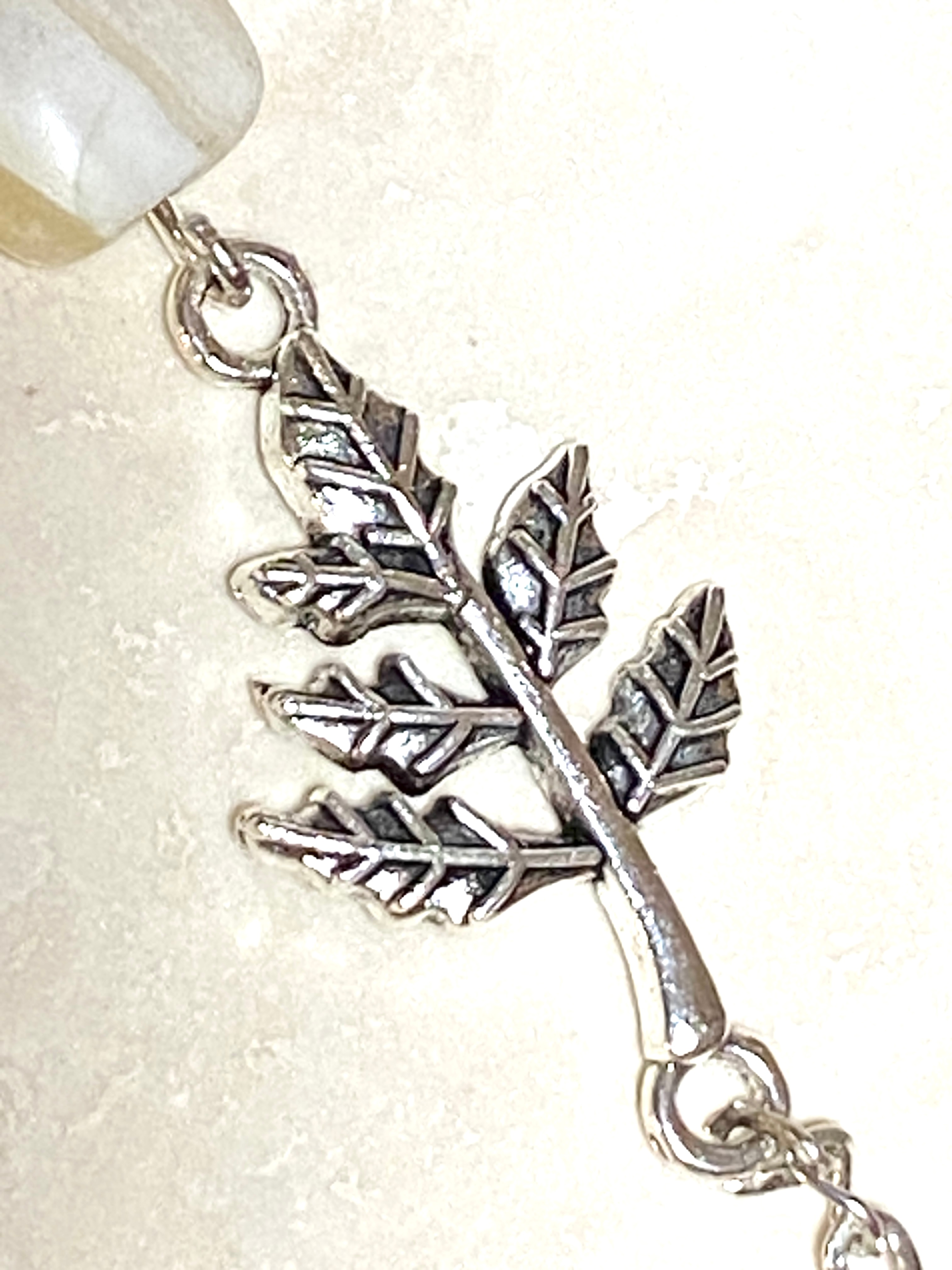 Yellow Calcite Leaf Branch Short Necklace, Stainless Chain - photo 4