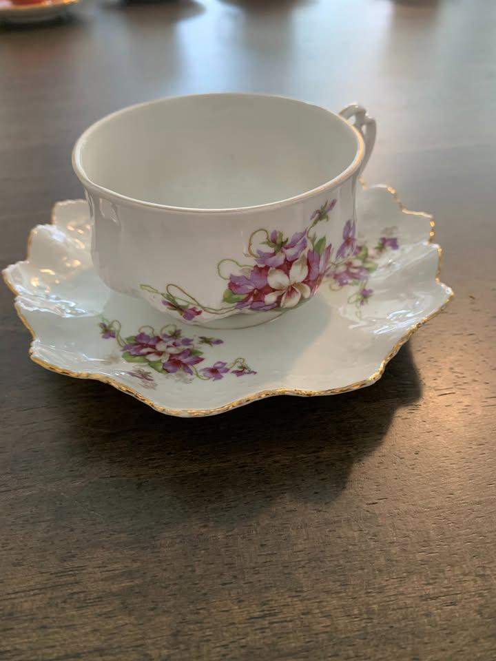 Vintage Floral Porcelain Tea Cup and Saucer