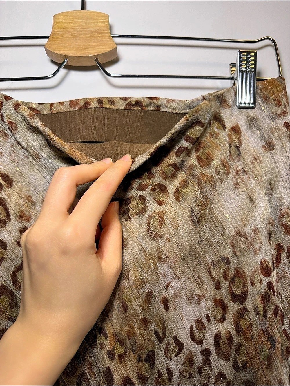 Leopard Print Maxi Skirt in Brown & Cream - photo 3