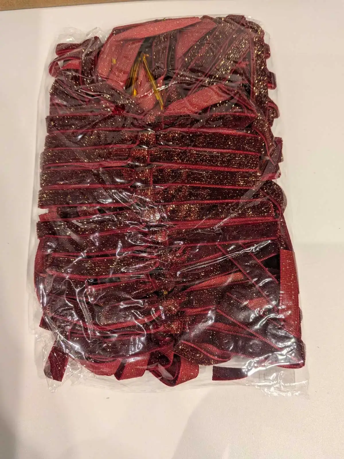 24 Pcs Burgundy Velvet Christmas Bows - photo 5