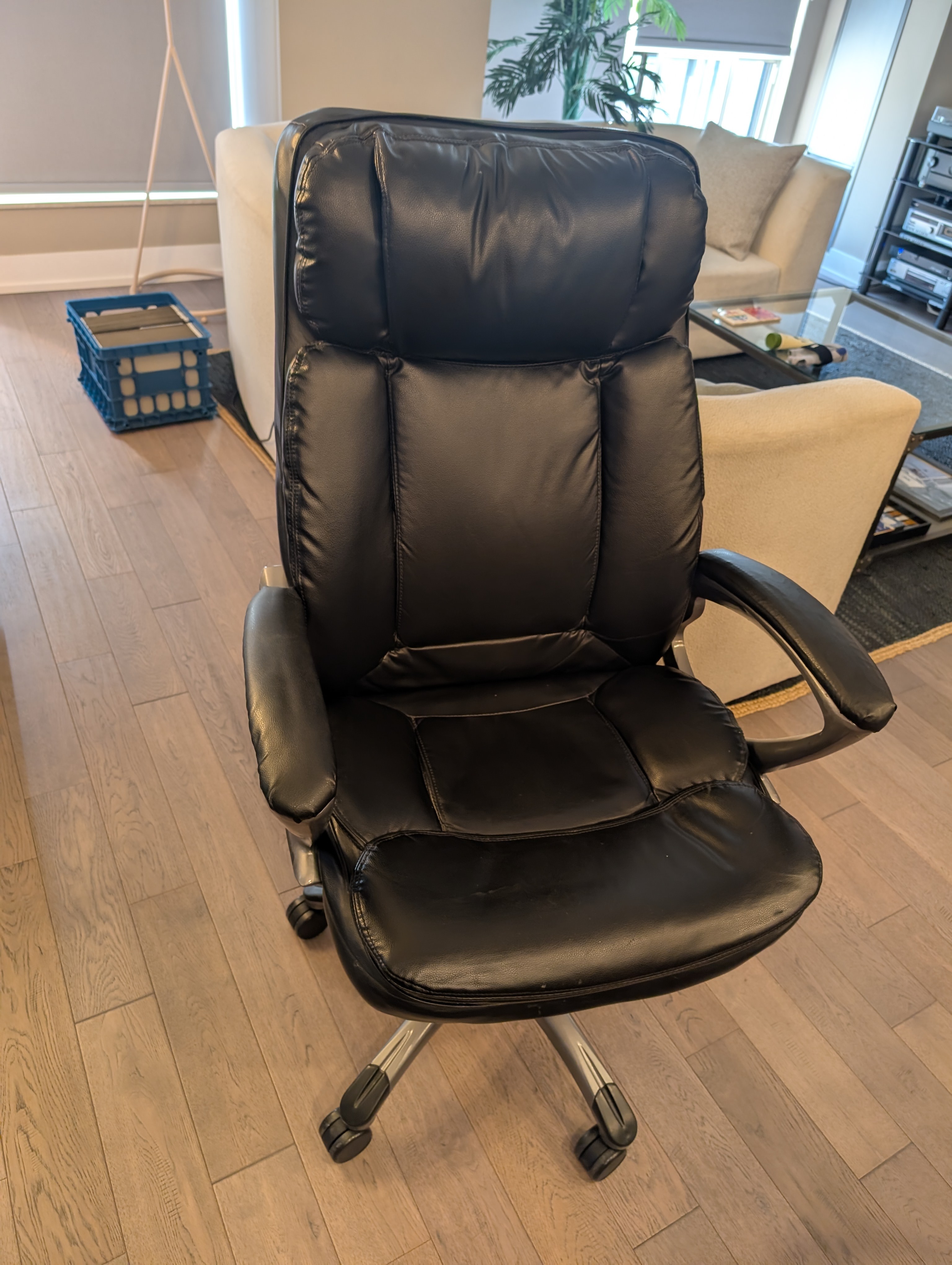 Black Leather Office Chair - Large